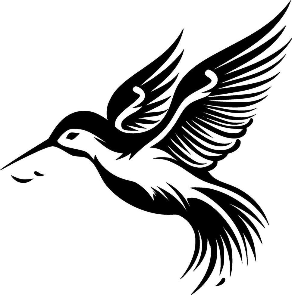 Kolibri, schwarz und Weiß Vektor Illustration