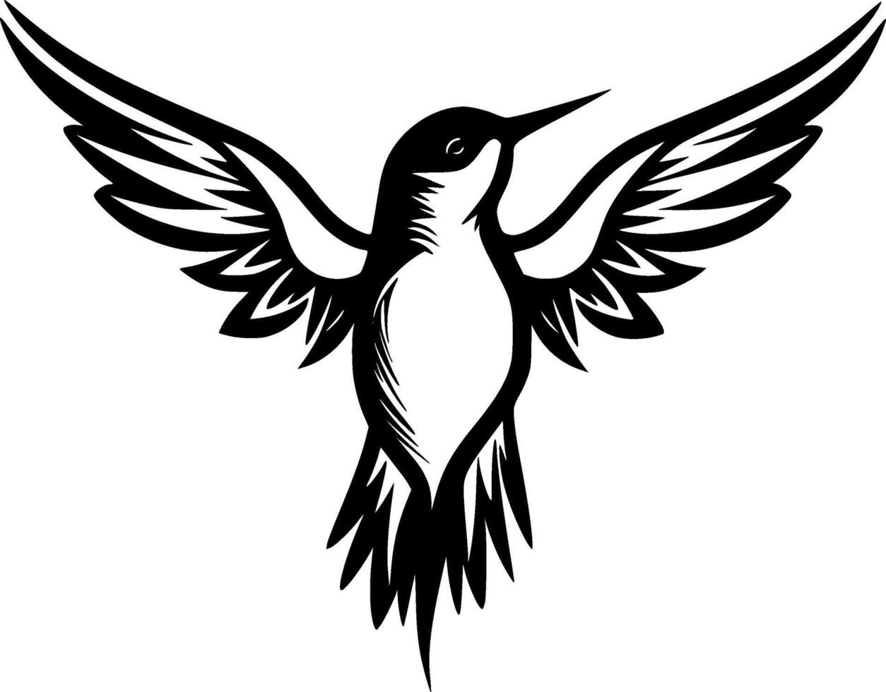 kolibri - minimalistisk och platt logotyp - vektor illustration