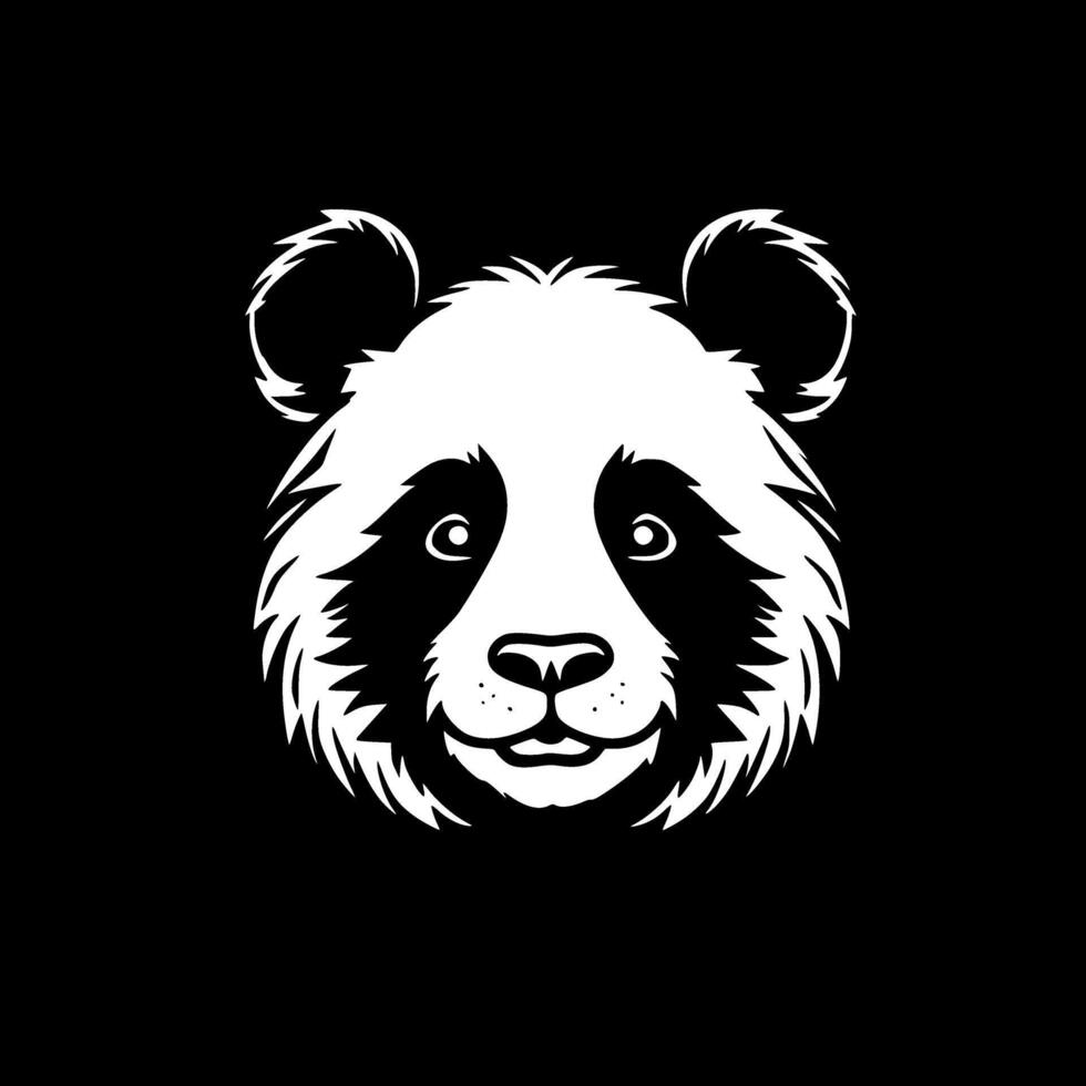 Panda - - schwarz und Weiß isoliert Symbol - - Vektor Illustration