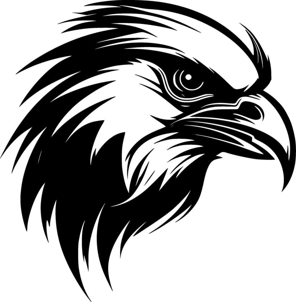 papegoja - svart och vit isolerat ikon - vektor illustration