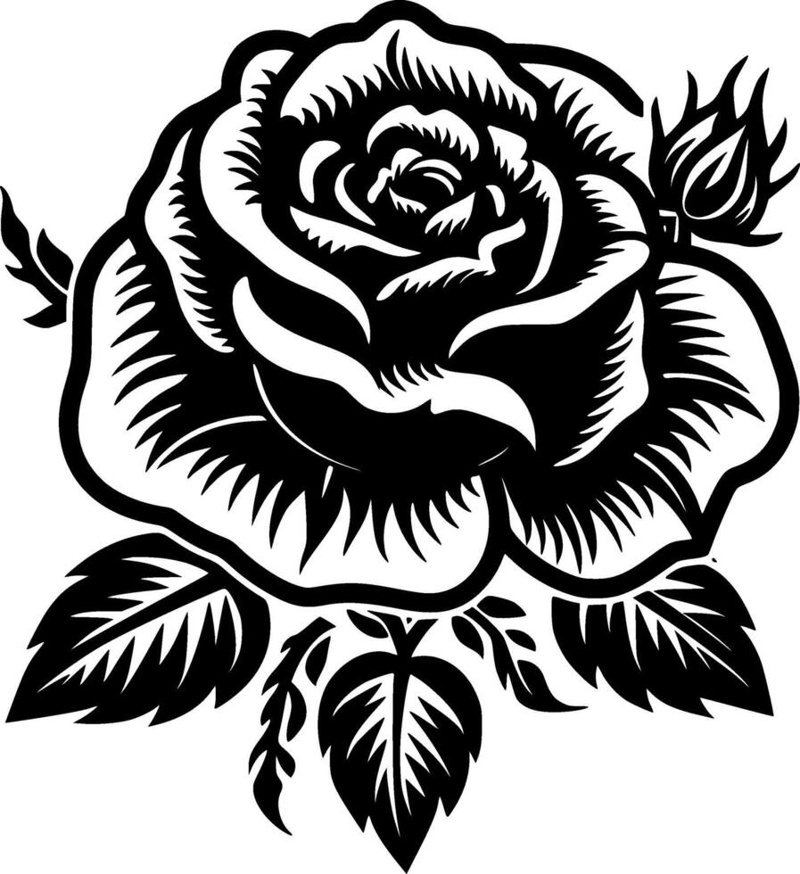 Rose, schwarz und Weiß Vektor Illustration