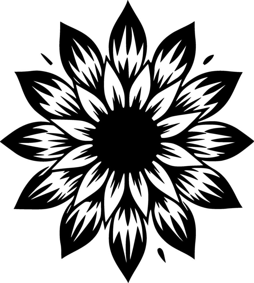 Sonnenblume - - minimalistisch und eben Logo - - Vektor Illustration