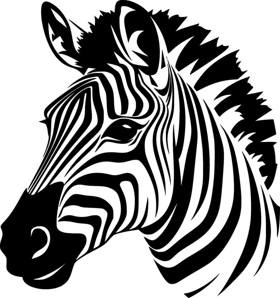 zebra - minimalistisk och platt logotyp - vektor illustration