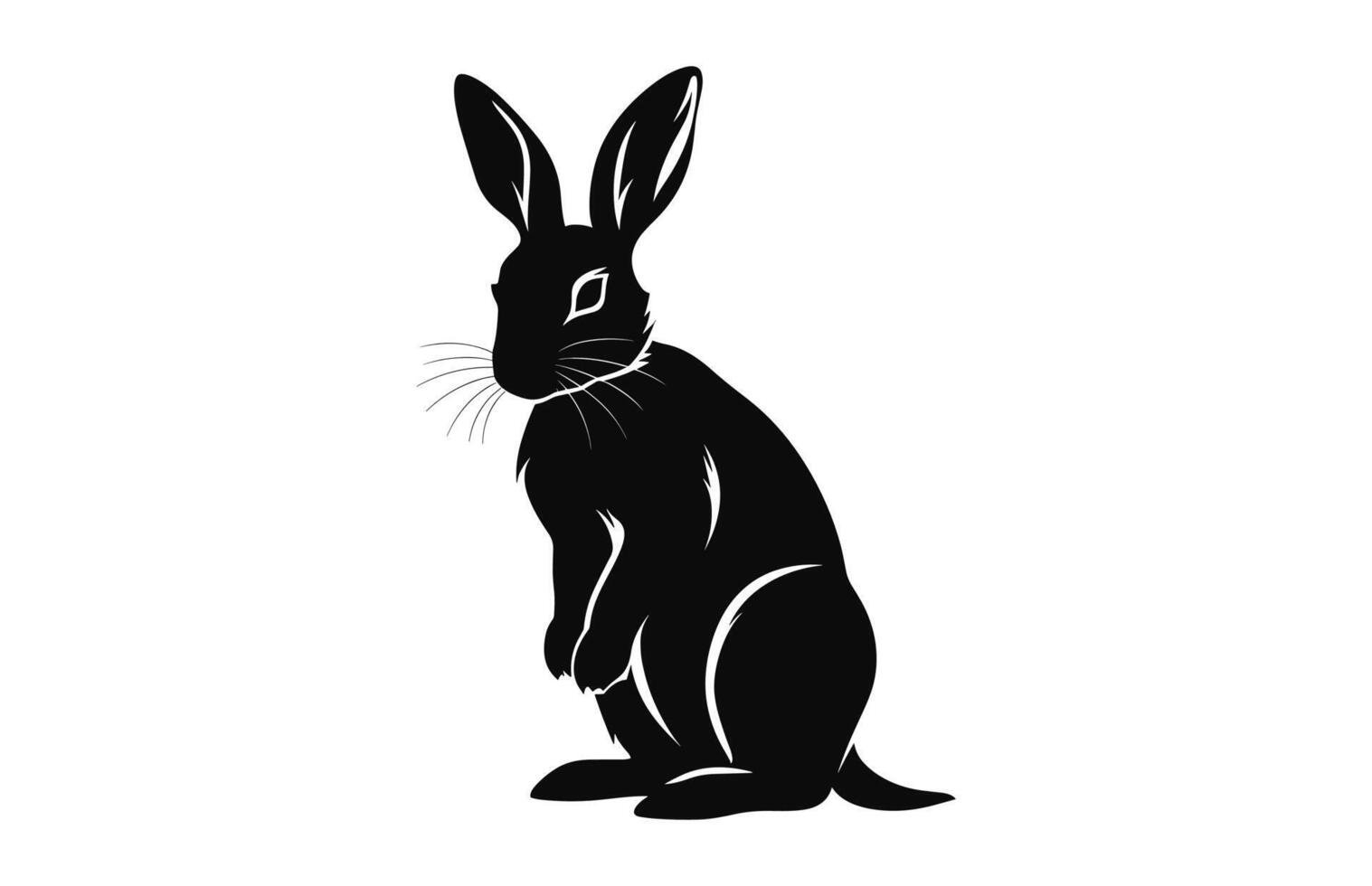 ein Hase Silhouette Vektor, Ostern Hase schwarz Clip Art vektor