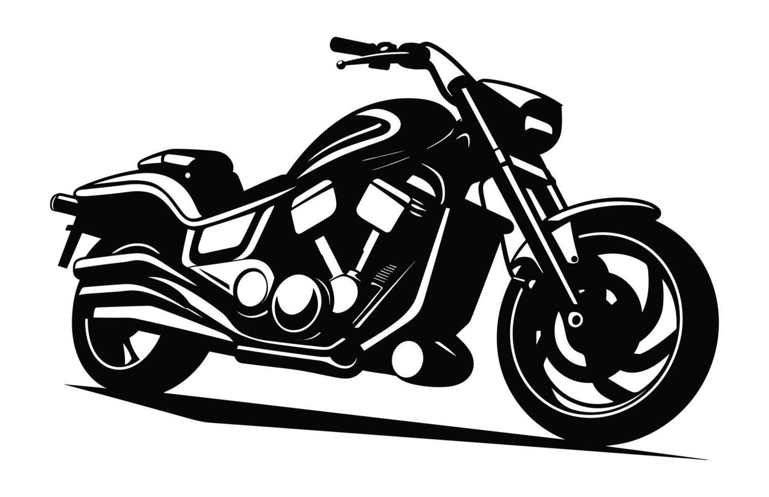 motorcykel vektor svart och vit silhuett isolerat på en vit bakgrund, motorcykel silhuett ClipArt