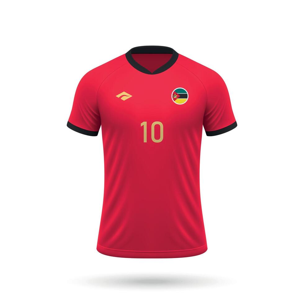 3d realistisk fotboll jersey moçambique nationell team 2024 vektor