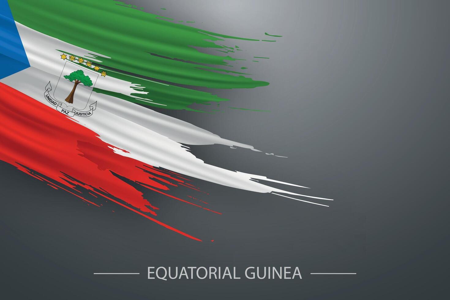 3d grunge borsta stroke flagga av ekvatorial guinea vektor