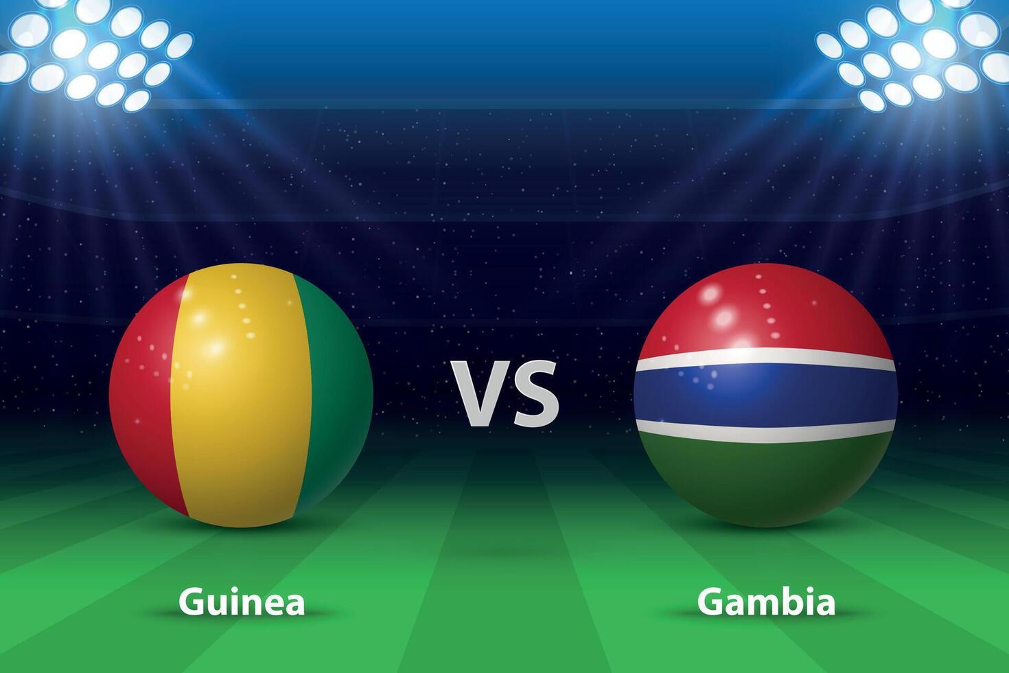 Guinea vs. Gambia Fußball Anzeigetafel Übertragung Grafik vektor