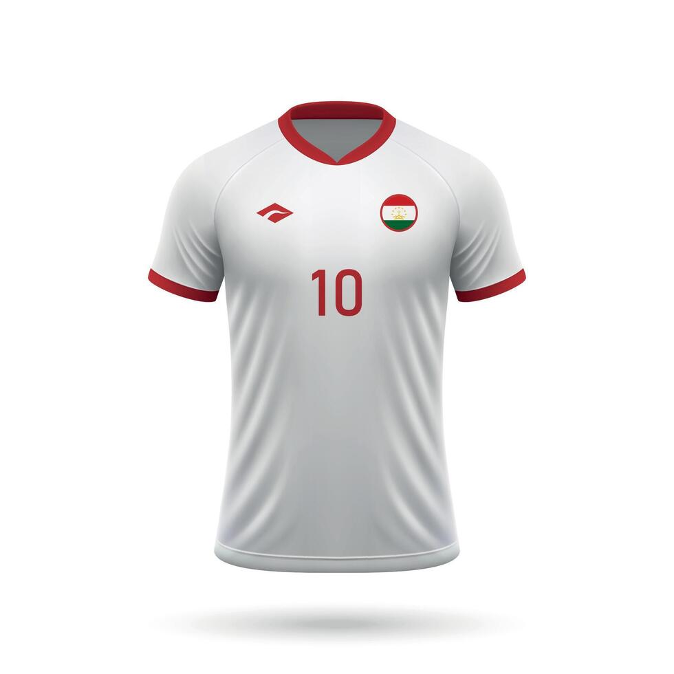 3d realistisch Fußball Jersey Tadschikistan National Mannschaft 2024 vektor