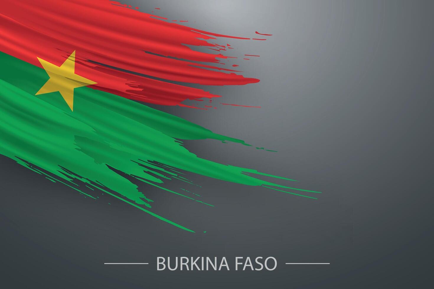 3d Grunge Bürste Schlaganfall Flagge von Burkina Faso vektor