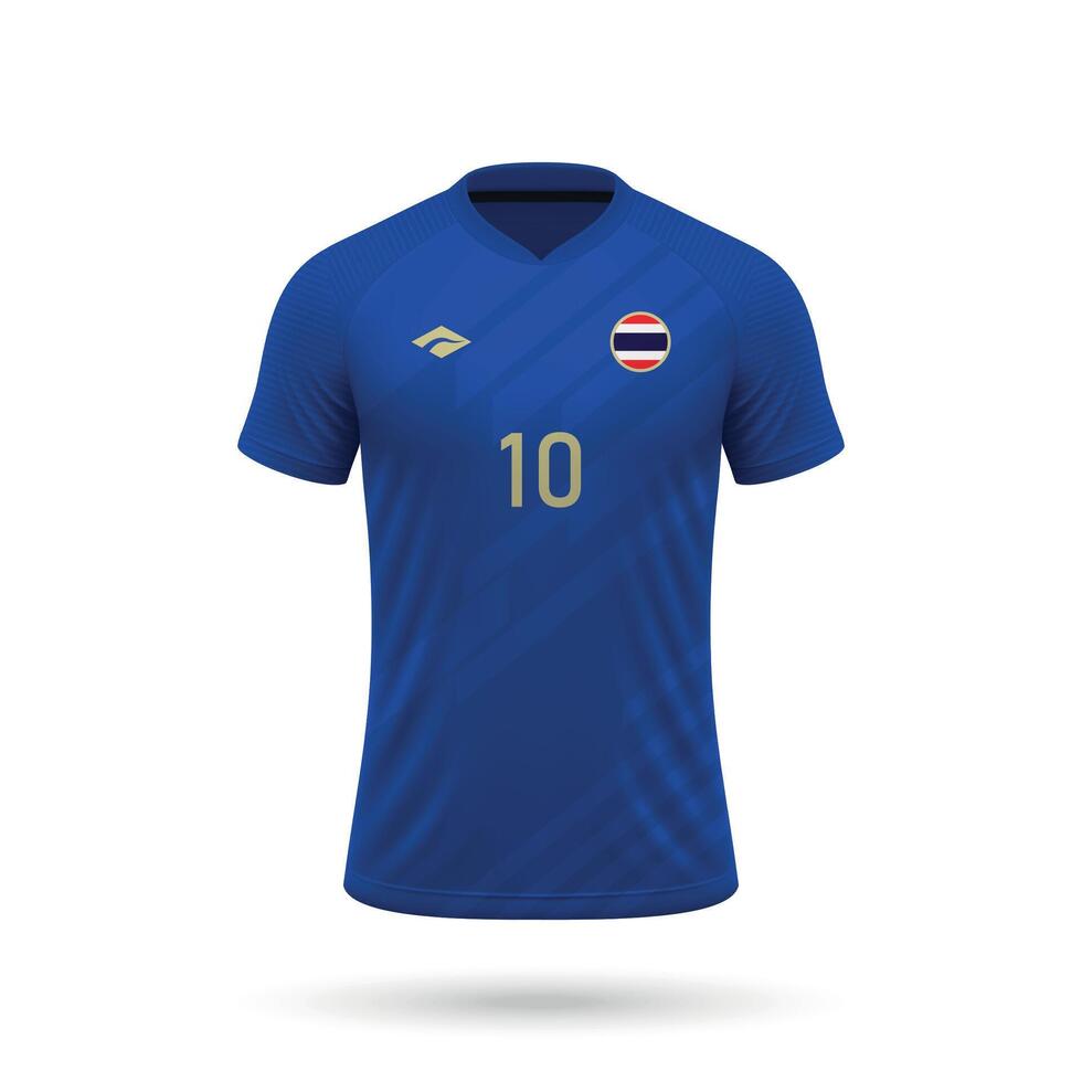 3d realistisch Fußball Jersey Thailand National Mannschaft vektor
