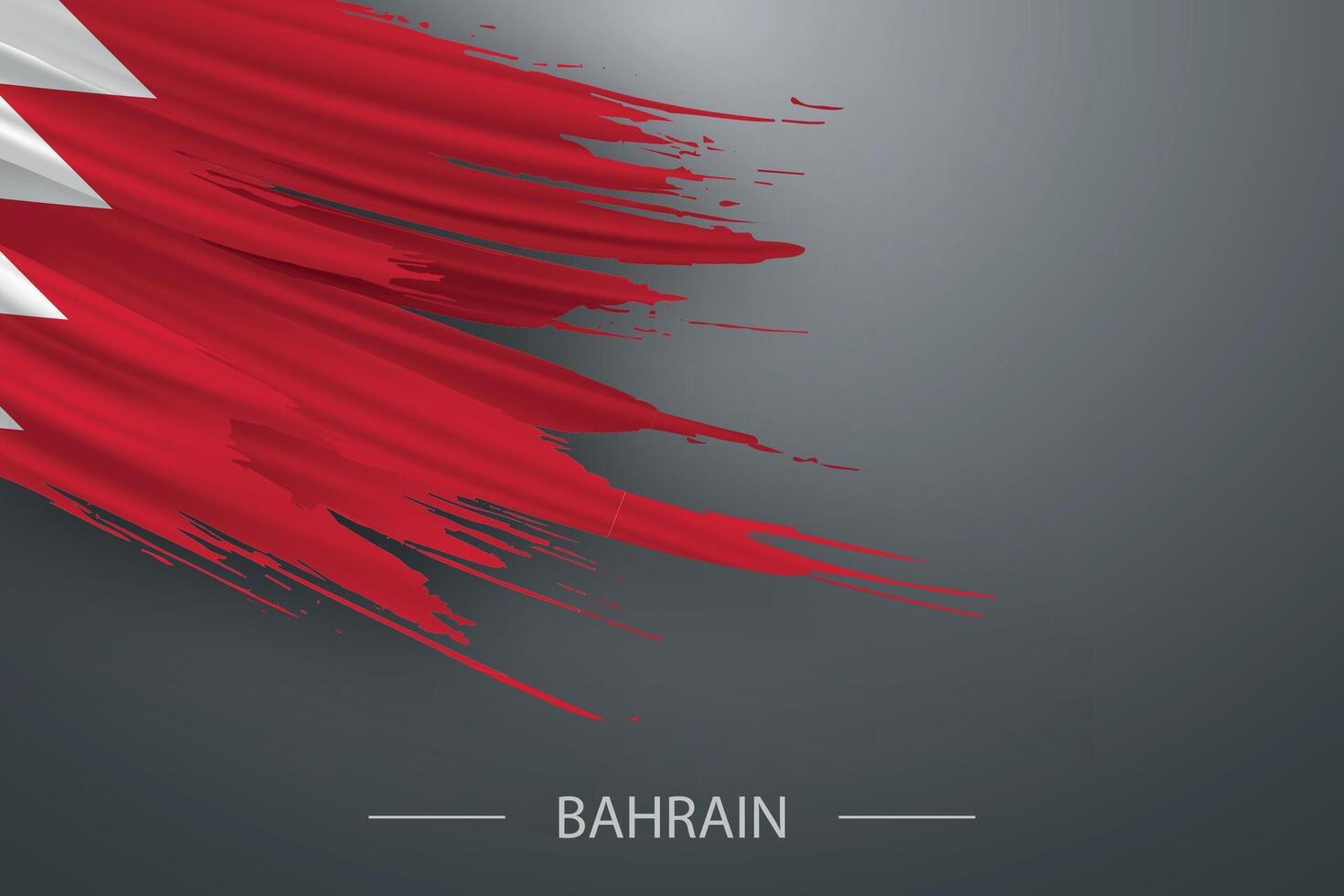 3d Grunge Bürste Schlaganfall Flagge von Bahrain vektor