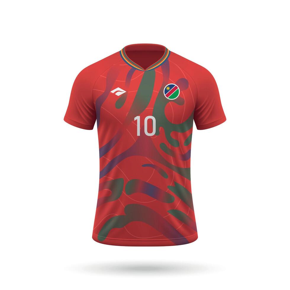 3d realistisch Fußball Jersey Namibia National Mannschaft 2024 vektor