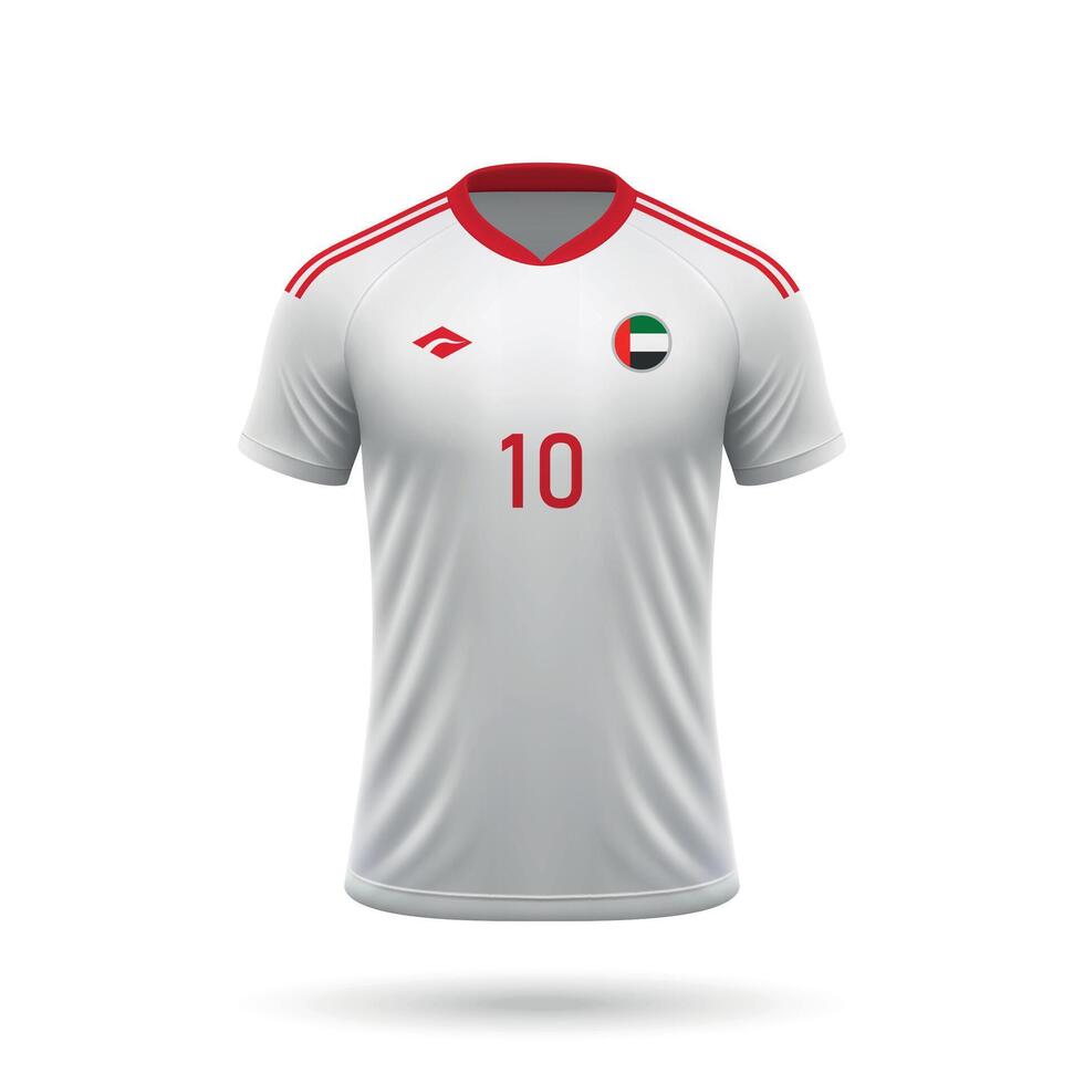 3d realistisch Fußball Jersey vereinigt arabisch Emirate National Mannschaft 2024 vektor