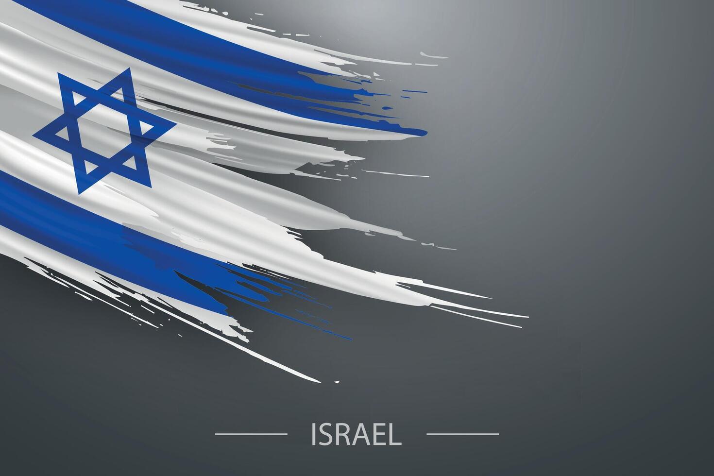 3d grunge borsta stroke flagga av Israel vektor