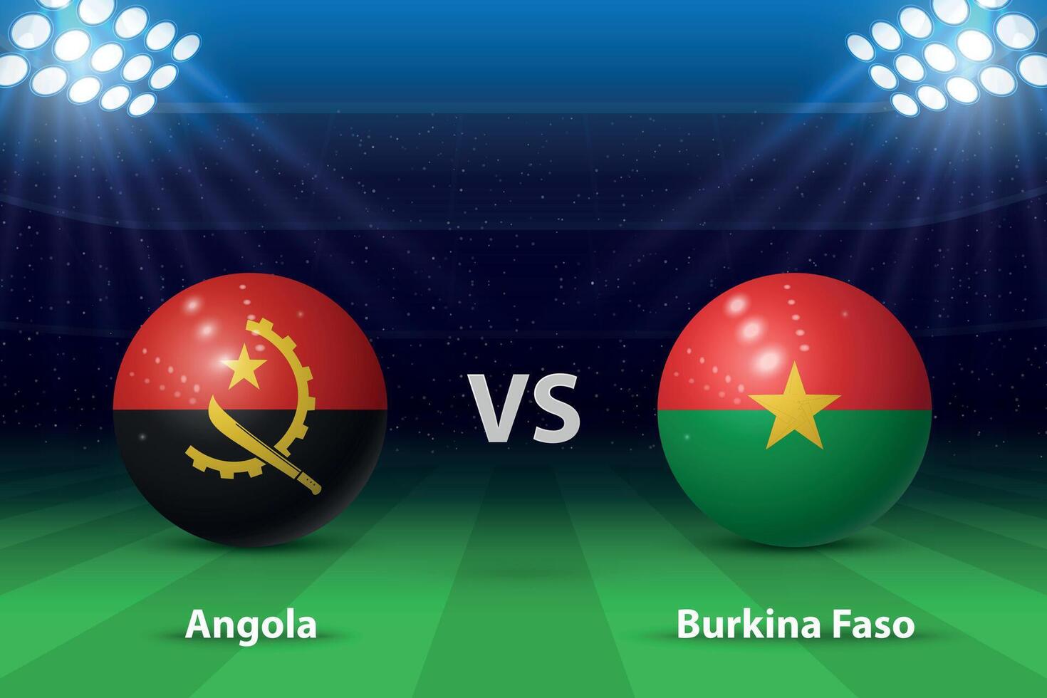 angola mot Burkina faso fotboll tavlan utsända grafisk vektor