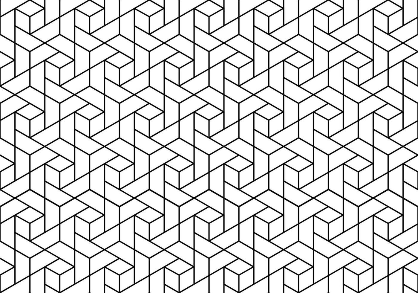 abstrakt geometrisk sömlös mönster. svart och rutnät rader vektor