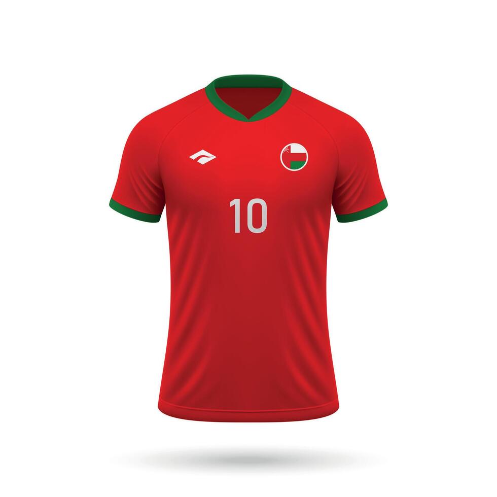 3d realistisch Fußball Jersey Oman National Mannschaft 2024 vektor