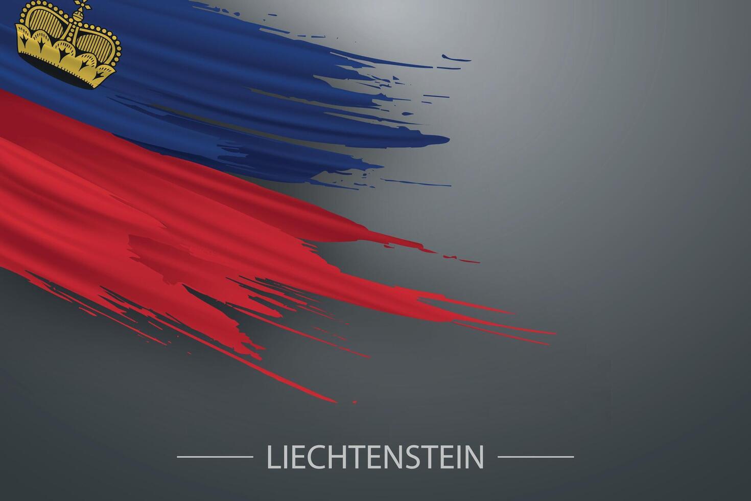 3d Grunge Bürste Schlaganfall Flagge von Liechtenstein vektor