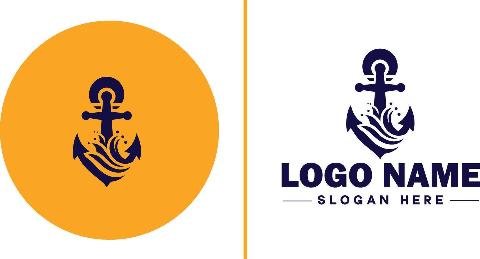 Anker Logo Symbol Vektor zum Schiff Yacht Luxus Marine Anker Symbol Logo Vorlage