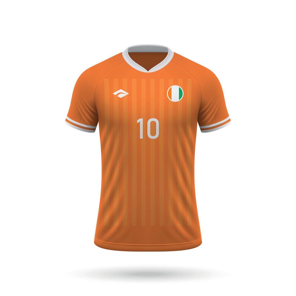 3d realistisk fotboll jersey elfenben kust nationell team 2024 vektor