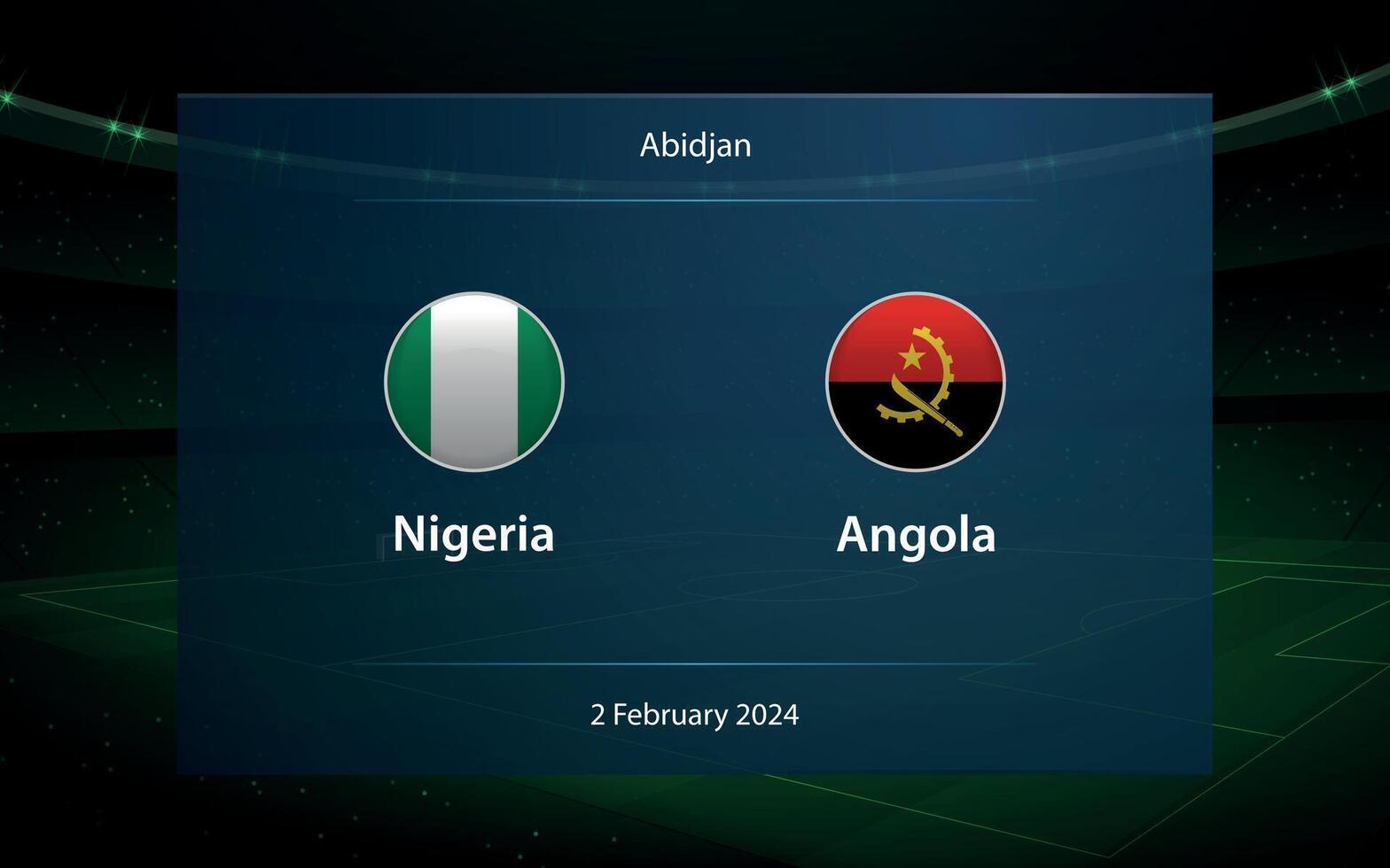 Nigeria vs. Angola. schlagen Bühne Afrika 2023 vektor