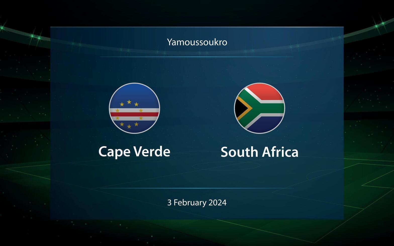 cape verde mot söder afrika. knockout skede afrika 2023 vektor