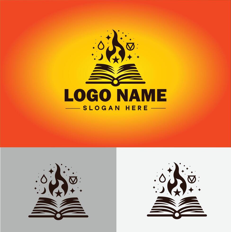bok logotyp ikon vektor för bokhandel bok företag utgivare encyklopedi bibliotek utbildning logotyp mall