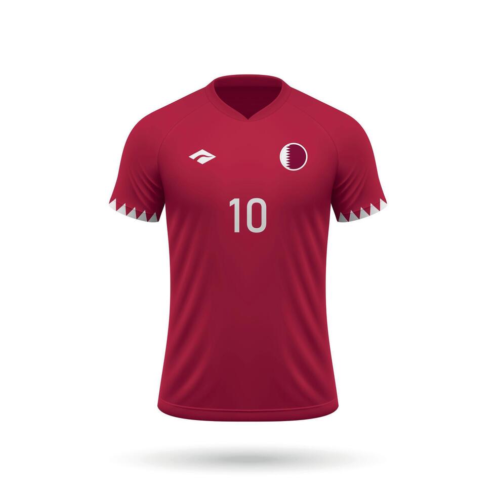 3d realistisk fotboll jersey qatar nationell team 2024 vektor