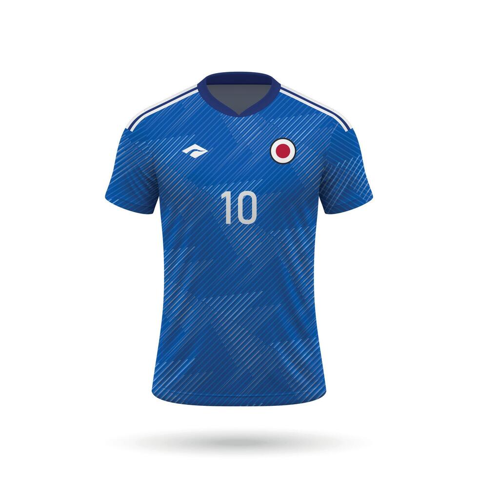 3d realistisk fotboll jersey japan nationell team vektor