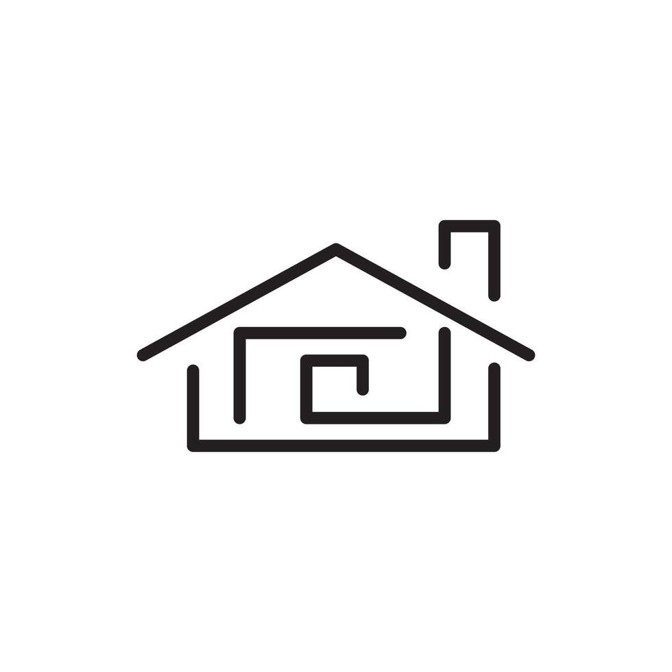 Monoline einfach elegant Haus Logo Symbol Vektor Inspiration