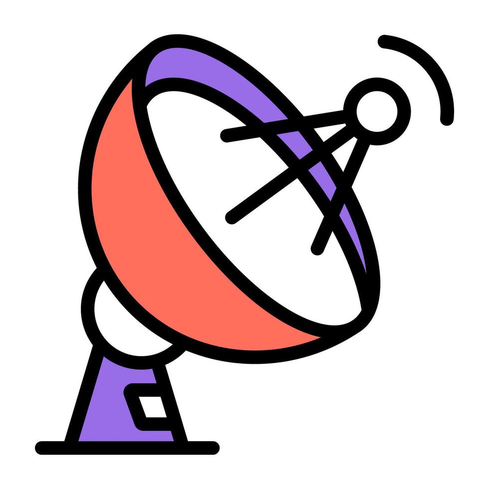 ein eben Design Symbol von Satellit Gericht vektor