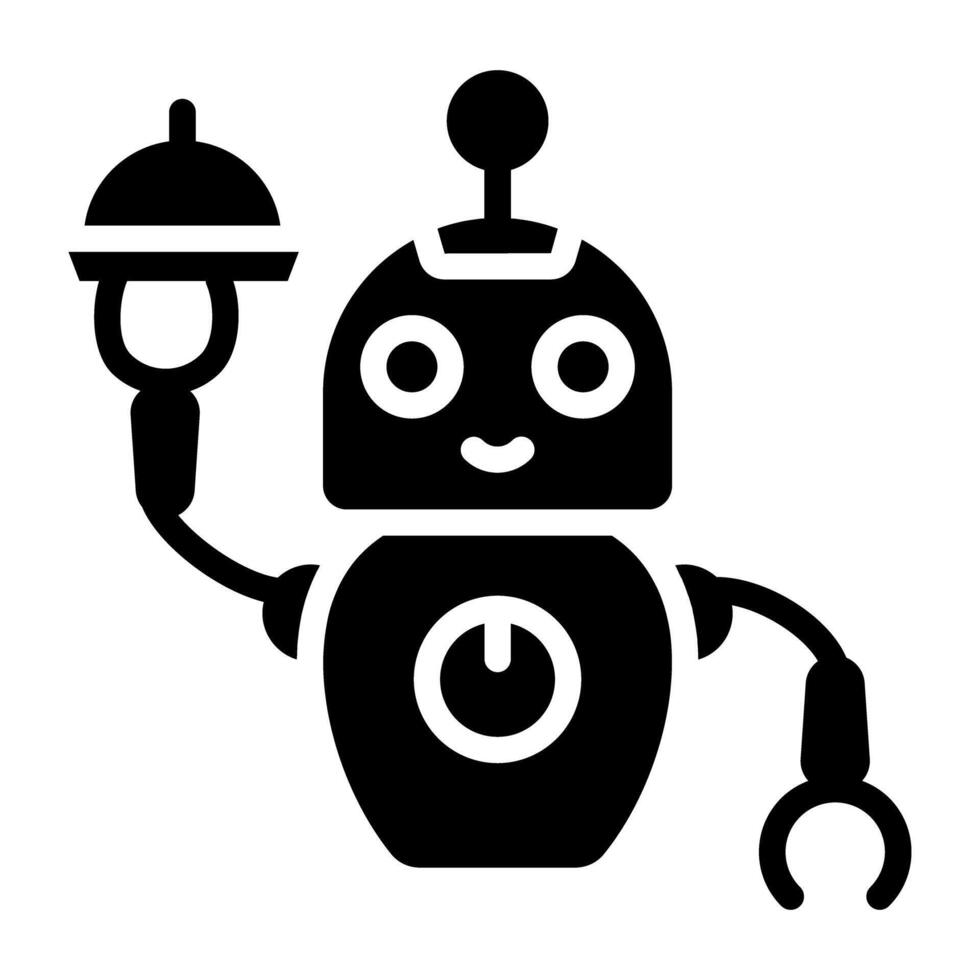 ein Symbol Design von Roboter Bedienung isoliert auf Weiß Hintergrund vektor