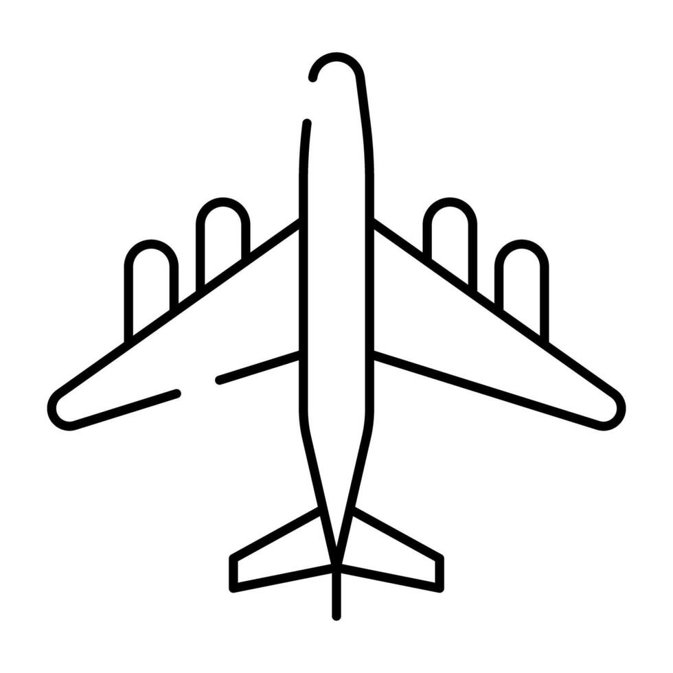 es ist Zeit zu Reise durch Luft, linear Design von Flugzeug vektor