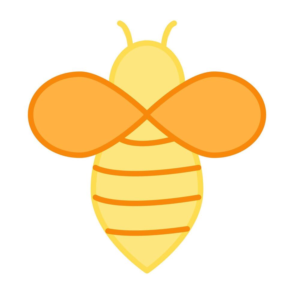 en platt design ikon av honung bi vektor