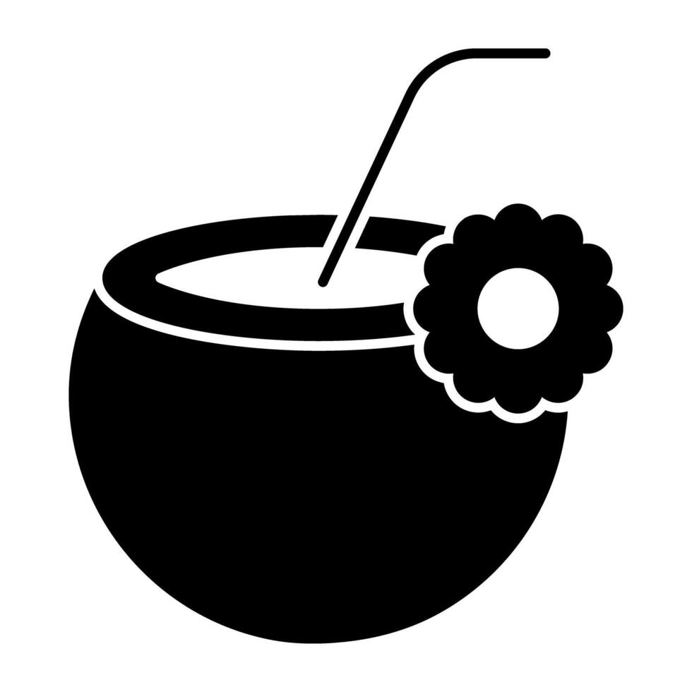 ein Premium-Download-Symbol von Kokosmilch vektor