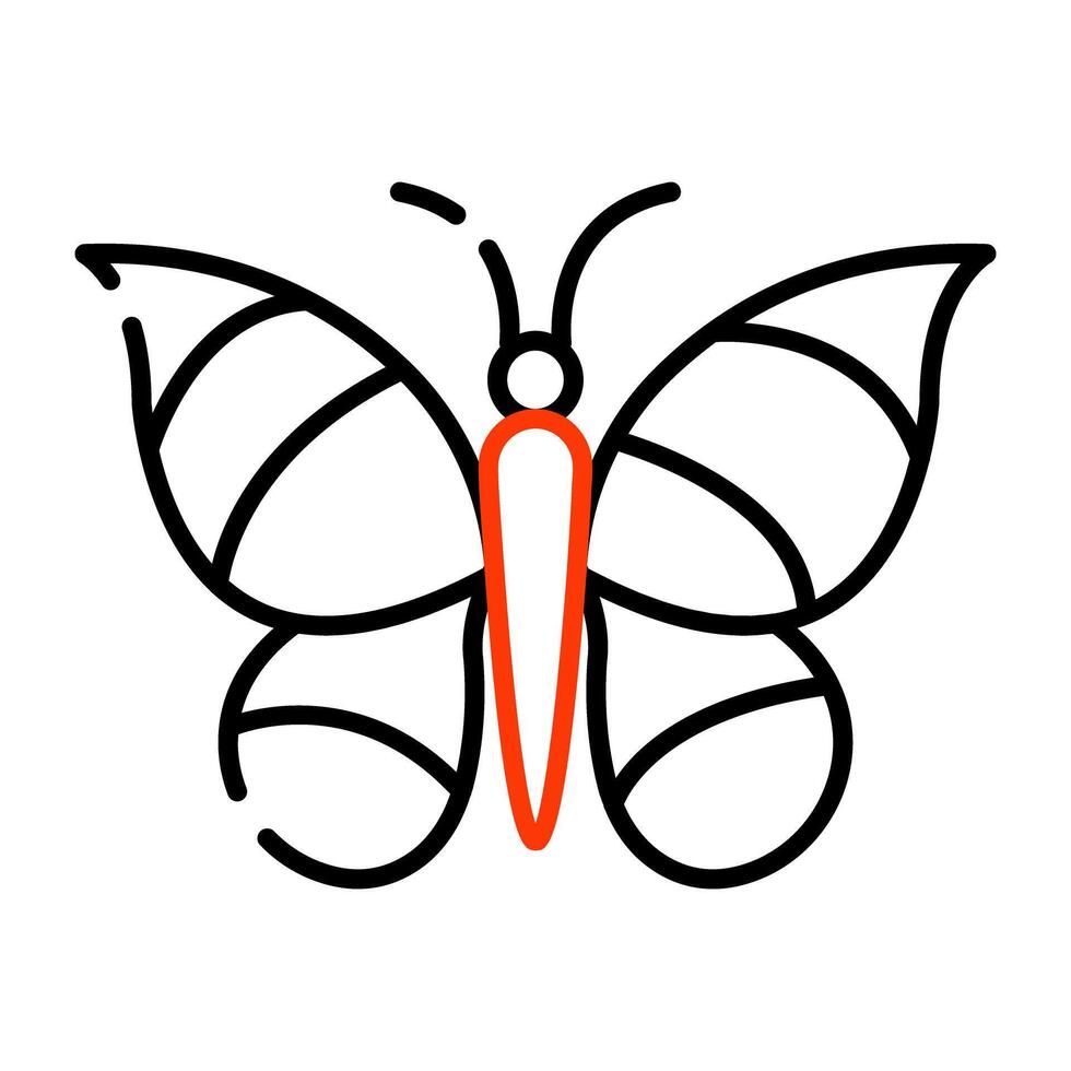ett ikon design av fjäril, redigerbar vektor