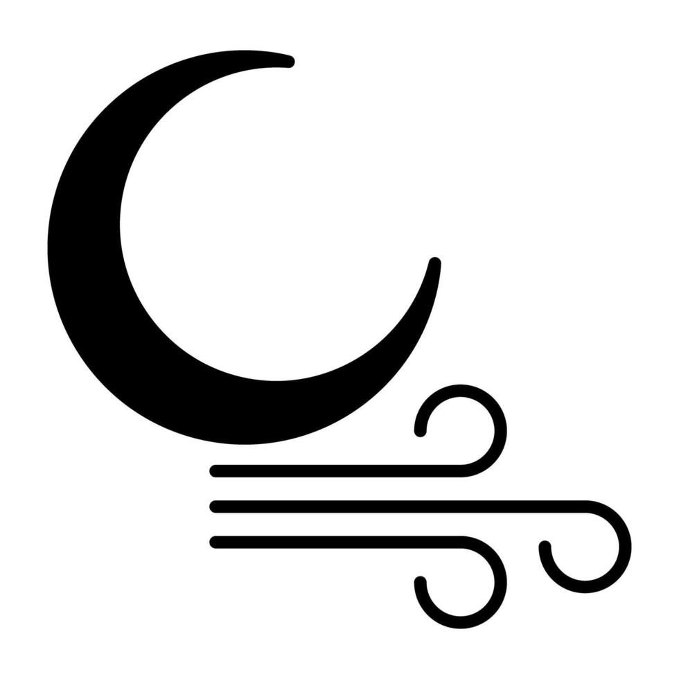 ein kreativ Design Symbol von windig Nacht vektor