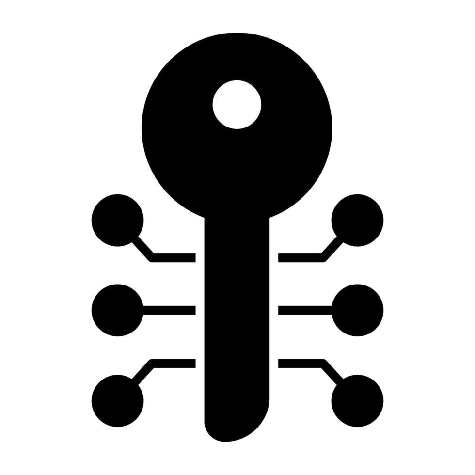verschlüsselt Schlüssel Symbol, editierbar Vektor