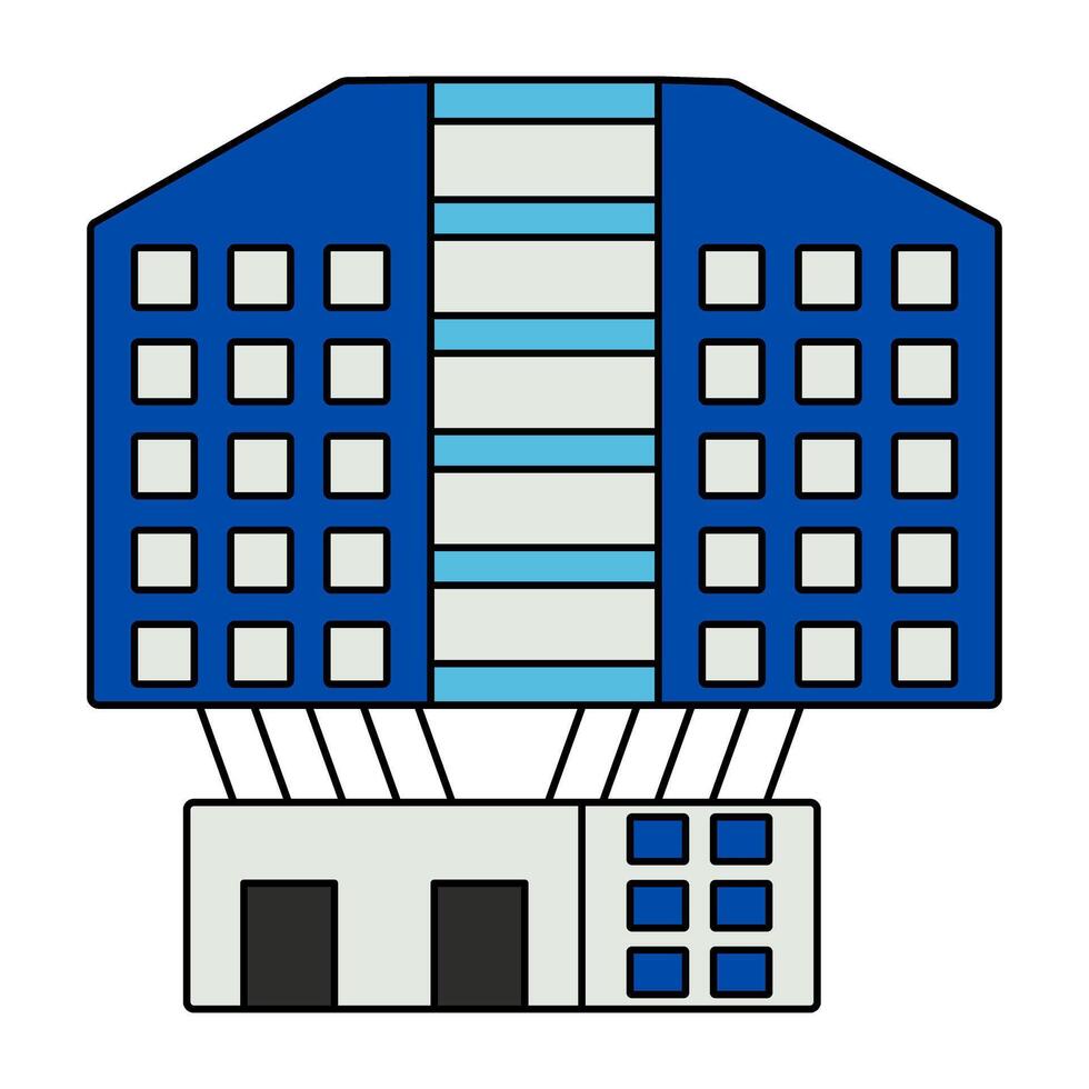 ein einzigartig Design Symbol von Wolkenkratzer vektor