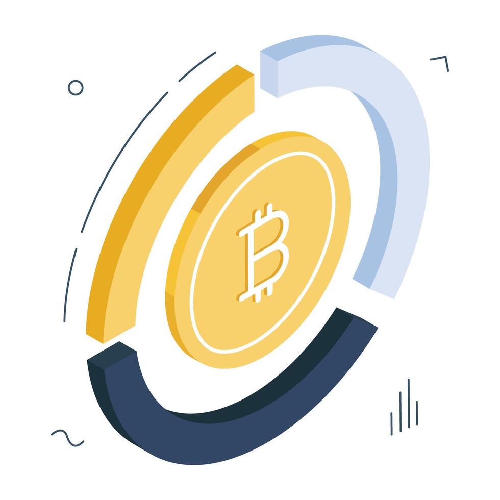 perfekt Design Symbol von Bitcoin Diagramm vektor