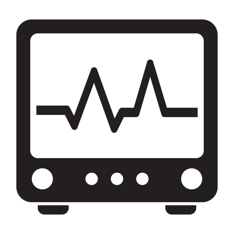 en unik designikon för EKG-monitor vektor