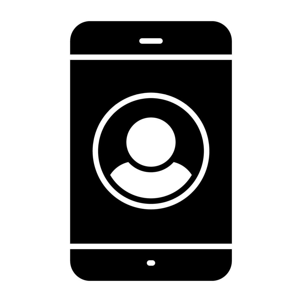mobil profil ikon i fylld design vektor