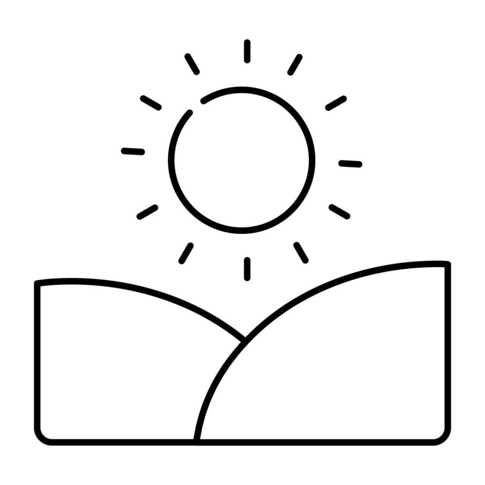 ein linear Design Symbol von Sonne, editierbar Vektor