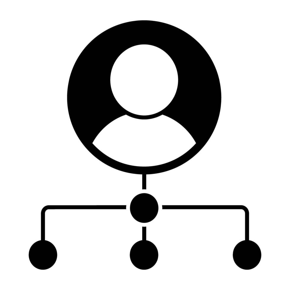 avatar ansluten med knutpunkter, ikon av användare nätverk vektor