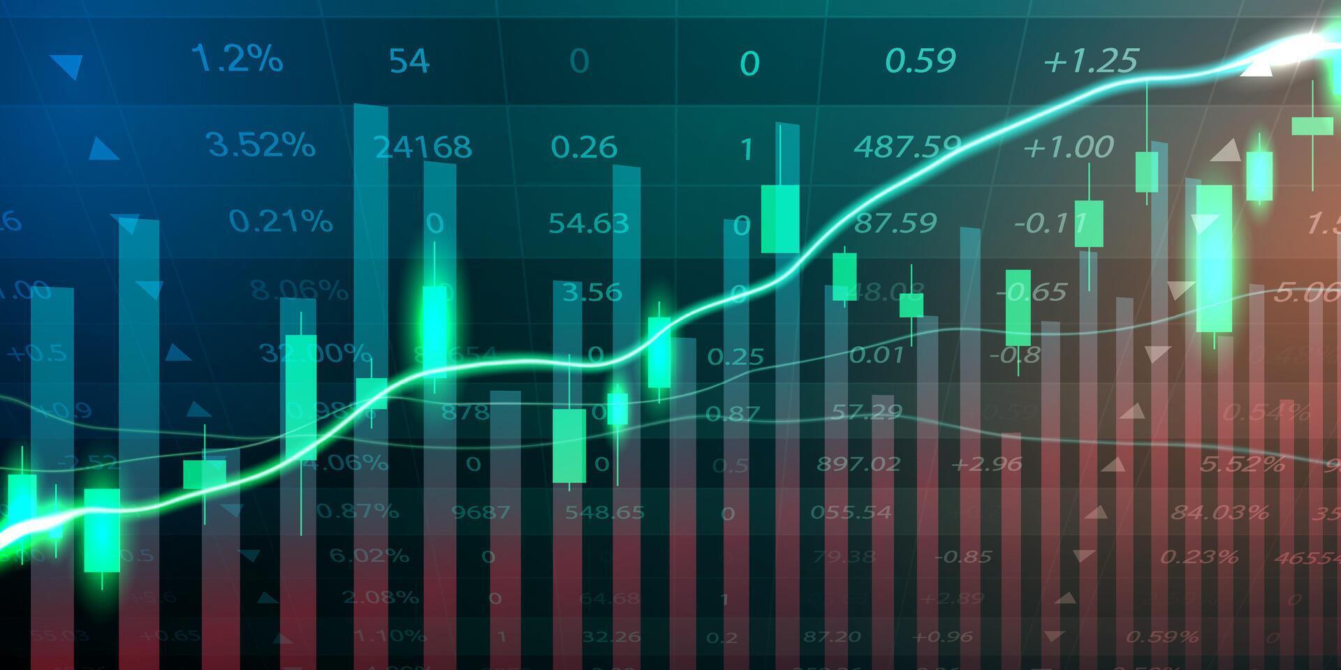 företag vektor illustration design stock marknadsföra diagram eller forex handel diagram för företag och finansiera idéer.