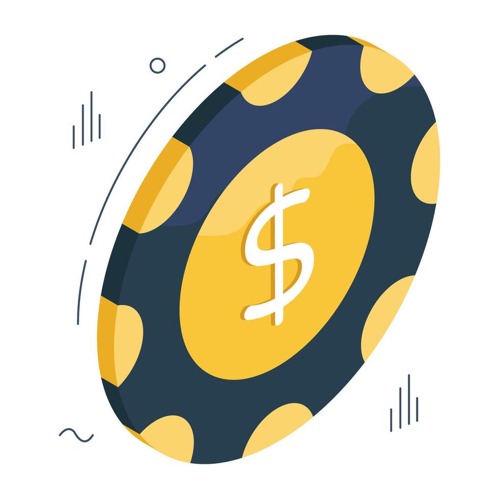 ein farbiges Design-Symbol von Casino-Token vektor