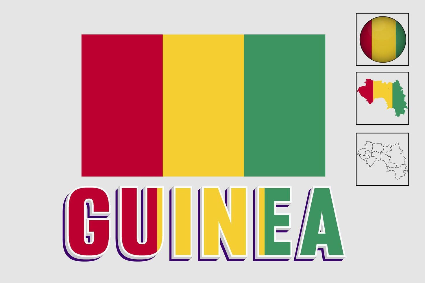 guinea Karta och flagga i vektor illustration