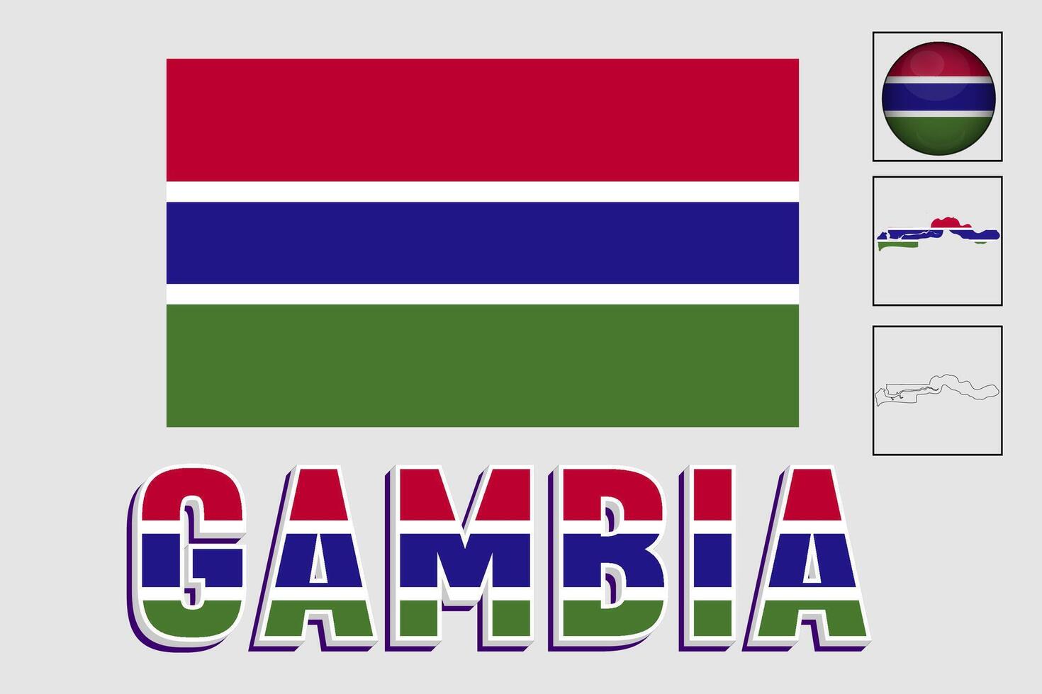 Gambia Flagge und Karte Illustration Vektor