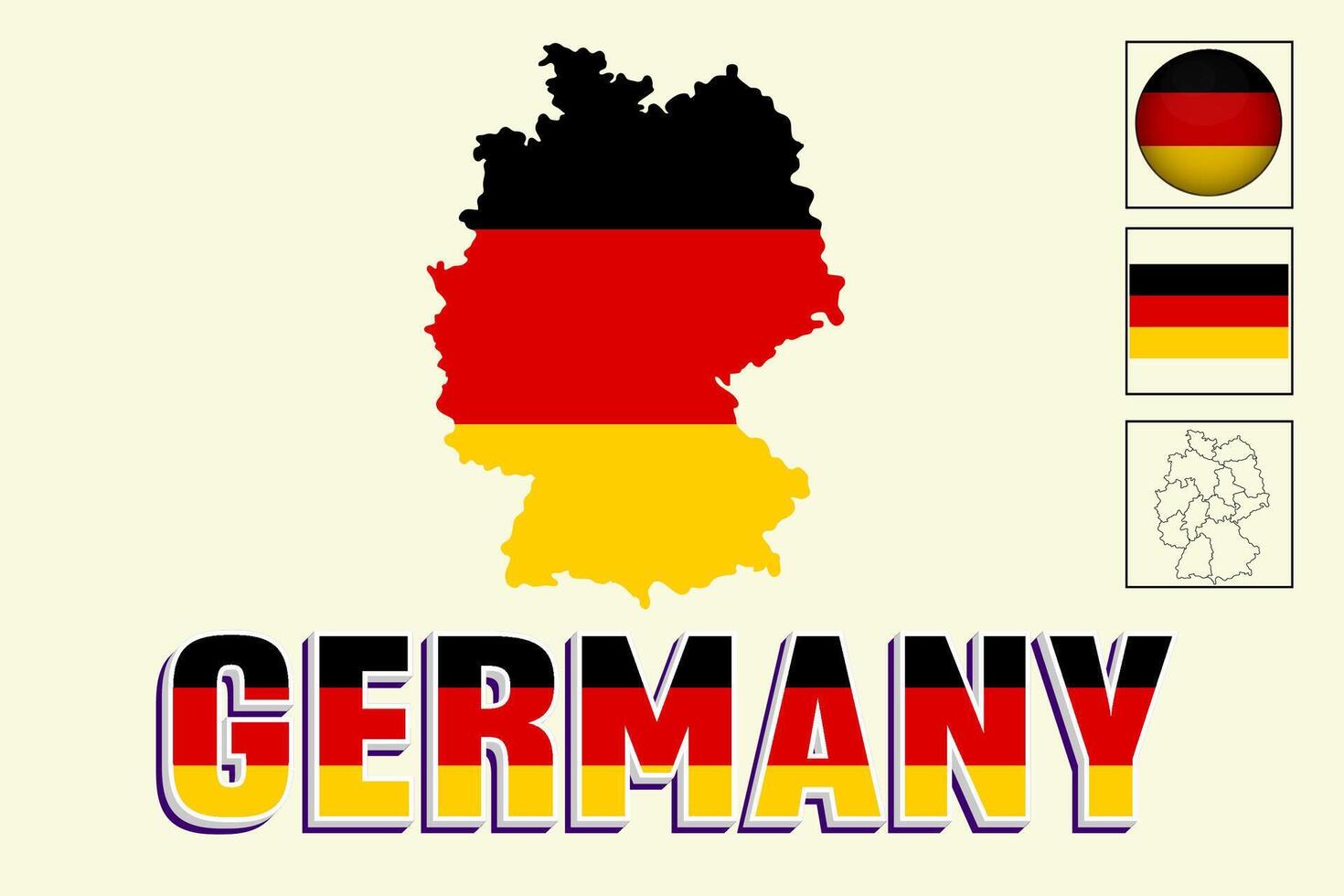 vektor illustration av de tysk flagga och Karta